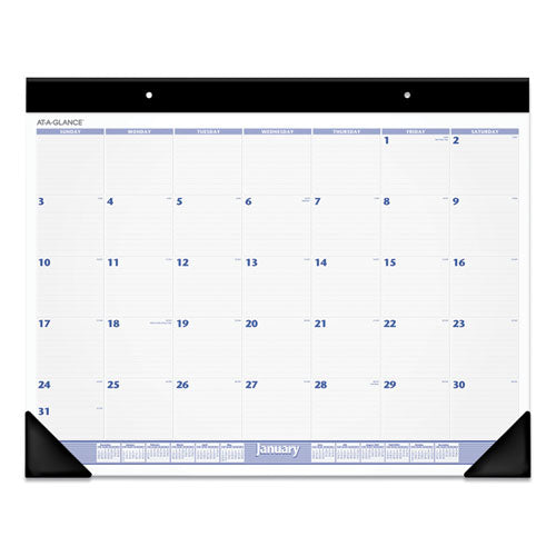 AT-A-GLANCE® Desk Pad, 24 X 19, White Sheets, Black Binding, Black Corners, 12-month (jan To Dec): 2022 freeshipping - TVN Wholesale