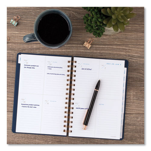 AT-A-GLANCE® Signature Collection Firenze Navy Weekly-monthly Planner, 8.5 X 5.5, Navy Cover, 13-month (jan To Jan): 2022 To 2023 freeshipping - TVN Wholesale