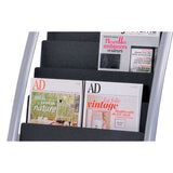 Alba™ Literature Floor Rack, 16 Pocket, 23w X 19.67d X 36.67h, Silver Gray-black freeshipping - TVN Wholesale