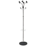 Alba™ Chromy Coat Stand, 12 Knobs, 16w X 16d X 70.5h, Chrome-black freeshipping - TVN Wholesale
