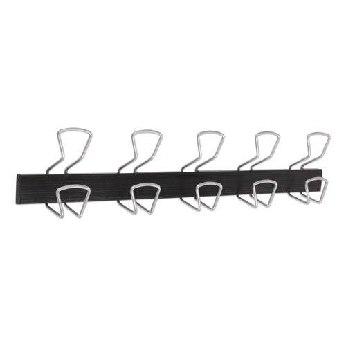 Alba™ Wall-mount Coat Hooks, Metal, Silver, 22 Lb, 29.92" X 2.95" X 6.45" freeshipping - TVN Wholesale