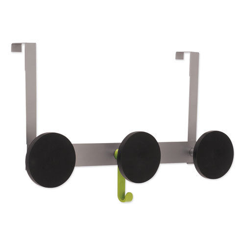 Alba™ Over The Door Coat Hook, Metal And Plastic, 3 Pegs, Black freeshipping - TVN Wholesale