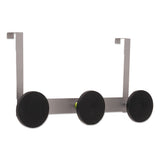 Alba™ Over The Door Coat Hook, Metal And Plastic, 3 Pegs, Black freeshipping - TVN Wholesale