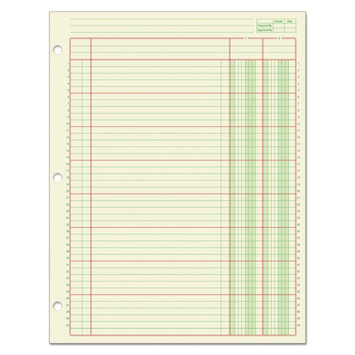 Adams® Columnar Analysis Pad, Single-page 2-column Accounting Format, 8.5 X 11 Ivory-green-red Sheets, 50 Sheets-pad, 12-carton freeshipping - TVN Wholesale
