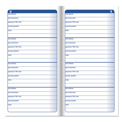 Adams® Password Journal, 3.25 X 6.25, 4-page, 192 Forms freeshipping - TVN Wholesale