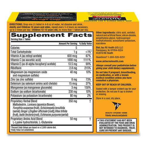 Airborne® Immune Support Effervescent Tablet, Orange, 30 Box, 72 Boxes-carton freeshipping - TVN Wholesale