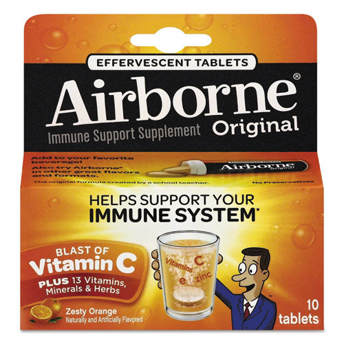 Airborne® Immune Support Effervescent Tablet, Zesty Orange, 10-box freeshipping - TVN Wholesale