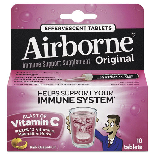 Airborne® Immune Support Effervescent Tablet, Pink Grapefruit, 10 Count freeshipping - TVN Wholesale