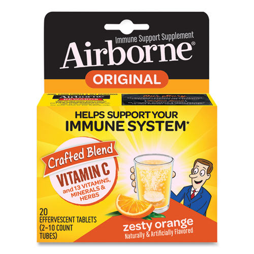 Airborne® Immune Support Effervescent Tablet, Zesty Orange, 20 Count freeshipping - TVN Wholesale