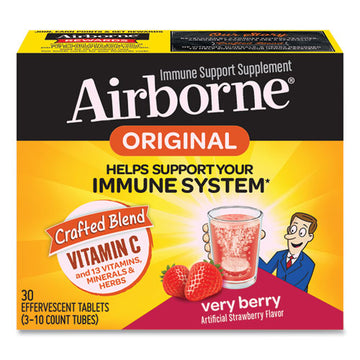 Airborne® Immune Support Effervescent Tablet, Very Berry, 30 Count freeshipping - TVN Wholesale
