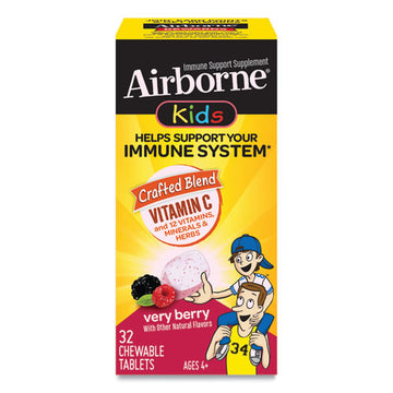 Airborne® Kids Immune Support Chewable Tablets, Very Berry, 32 Tablets Per Box freeshipping - TVN Wholesale