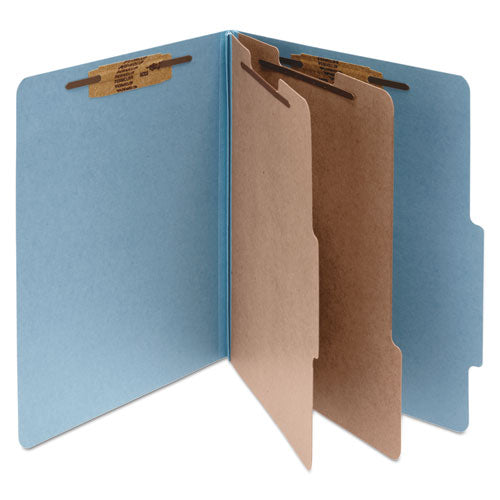 ACCO Pressboard Classification Folders, 2 Dividers, Legal Size, Sky Blue, 10-box freeshipping - TVN Wholesale