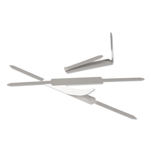 ACCO Self-adhesive Paper Fasteners, 1" Capacity, 2.75" Center To Center, Silver, 100-box freeshipping - TVN Wholesale