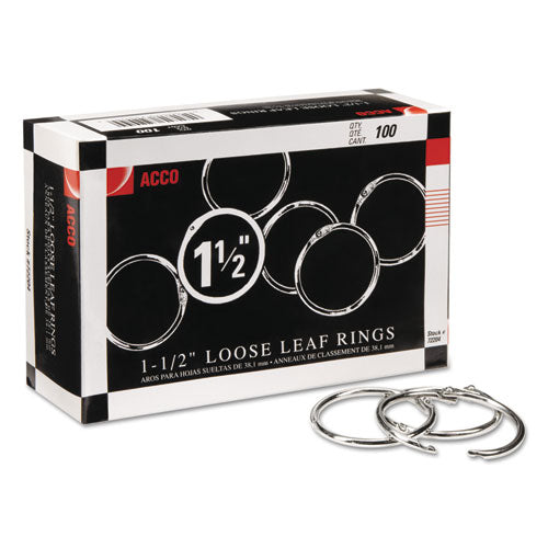 ACCO Metal Book Rings, 1 1-2" Diameter, 100 Rings-box freeshipping - TVN Wholesale