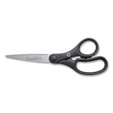 Westcott® Kleenearth Basic Plastic Handle Scissors, Pointed Tip, 7" Long, 2.8" Cut Length, Black Straight Handle freeshipping - TVN Wholesale