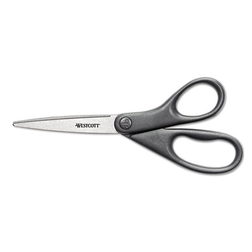 Westcott® Design Line Straight Stainless Steel Scissors, 8" Long, 3.13" Cut Length, Burgundy Straight Handle freeshipping - TVN Wholesale