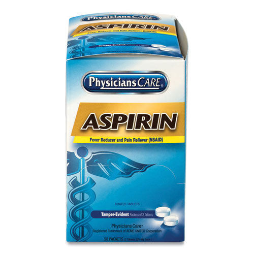 PhysiciansCare® Aspirin Medication, Two-pack, 50 Packs-box freeshipping - TVN Wholesale