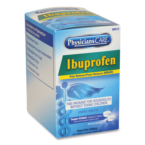 PhysiciansCare® Ibuprofen Medication, Two-pack, 200mg, 50 Packs-box freeshipping - TVN Wholesale