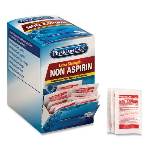 PhysiciansCare® Non Aspirin Acetaminophen Medication, Two-pack, 50 Packs-box freeshipping - TVN Wholesale