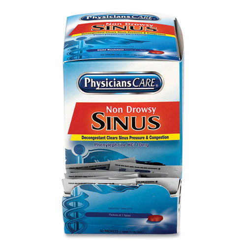 PhysiciansCare® Sinus Decongestant Congestion Medication, 10mg, One Tablet-pack, 50 Packs-box freeshipping - TVN Wholesale