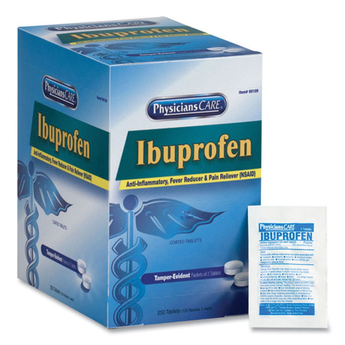 PhysiciansCare® Ibuprofen Pain Reliever, Two-pack, 125 Packs-box freeshipping - TVN Wholesale