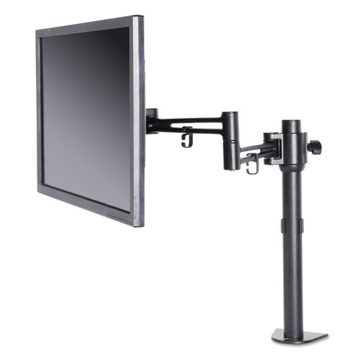 Alera® Adaptivergo Pole-mounted Dual Monitor Arm For 30" Monitors, 360 Deg Rotation, 30 Deg Tilt, 360 Deg Pan, Black, Supports 22 Lb freeshipping - TVN Wholesale