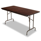 Alera® Wood Folding Table, Rectangular, 59.88w X 29.88d X 29.13h, Mahogany freeshipping - TVN Wholesale