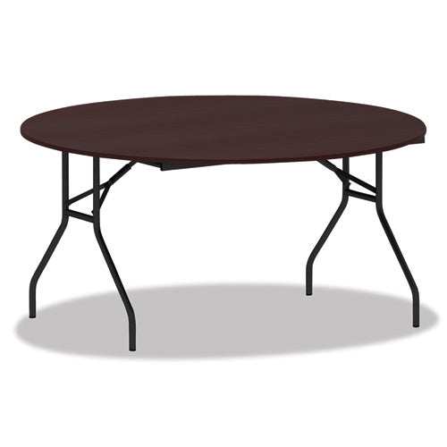Alera® Round Wood Folding Table, 59 Dia X 29.13h, Mahogany freeshipping - TVN Wholesale