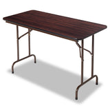 Alera® Wood Folding Table, Rectangular, 71.88w X 17.75d X 29.13h, Mahogany freeshipping - TVN Wholesale