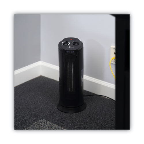 Alera® Mini Tower Ceramic Heater, 7.38" X 7.38" X 17.38", Black freeshipping - TVN Wholesale