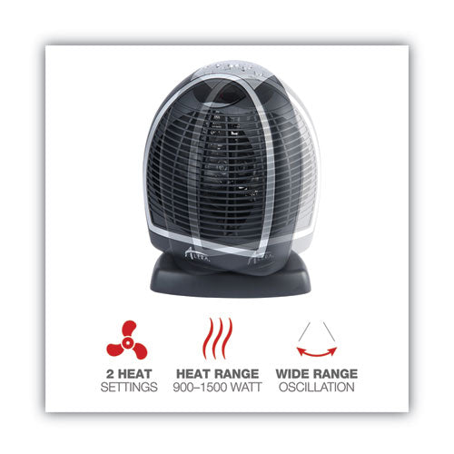 Alera® Digital Fan-forced Oscillating Heater, 1500w, 9.25" X 7" X 11.75", Black freeshipping - TVN Wholesale