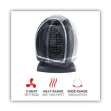 Alera® Digital Fan-forced Oscillating Heater, 1500w, 9.25" X 7" X 11.75", Black freeshipping - TVN Wholesale