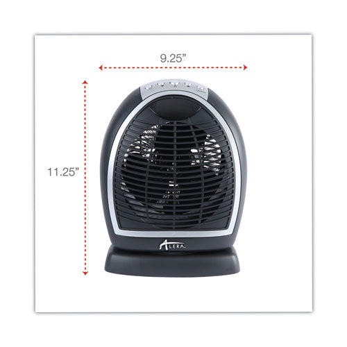 Alera® Digital Fan-forced Oscillating Heater, 1500w, 9.25" X 7" X 11.75", Black freeshipping - TVN Wholesale