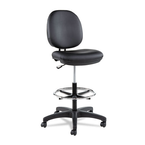 Alera® Alera Interval Series Swivel Task Stool, Supports Up To 275 Lb, 23.93" To 34.53" Seat Height, Black Faux Leather freeshipping - TVN Wholesale