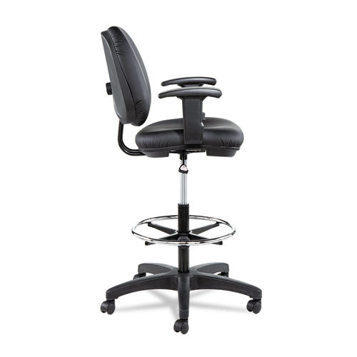 Alera® Alera Interval Series Swivel Task Stool, Supports Up To 275 Lb, 23.93" To 34.53" Seat Height, Black Faux Leather freeshipping - TVN Wholesale