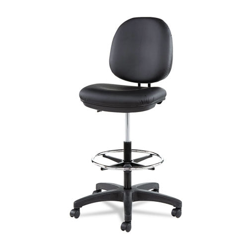 Alera® Alera Interval Series Swivel Task Stool, Supports Up To 275 Lb, 23.93" To 34.53" Seat Height, Black Faux Leather freeshipping - TVN Wholesale