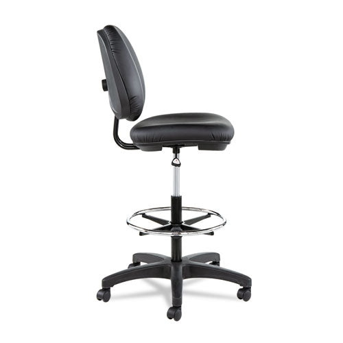 Alera® Alera Interval Series Swivel Task Stool, Supports Up To 275 Lb, 23.93" To 34.53" Seat Height, Black Faux Leather freeshipping - TVN Wholesale