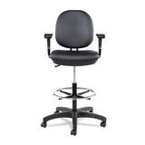 Alera® Alera Interval Series Swivel Task Stool, Supports Up To 275 Lb, 23.93" To 34.53" Seat Height, Black Faux Leather freeshipping - TVN Wholesale