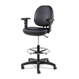 Alera® Alera Interval Series Swivel Task Stool, Supports Up To 275 Lb, 23.93" To 34.53" Seat Height, Black Faux Leather freeshipping - TVN Wholesale