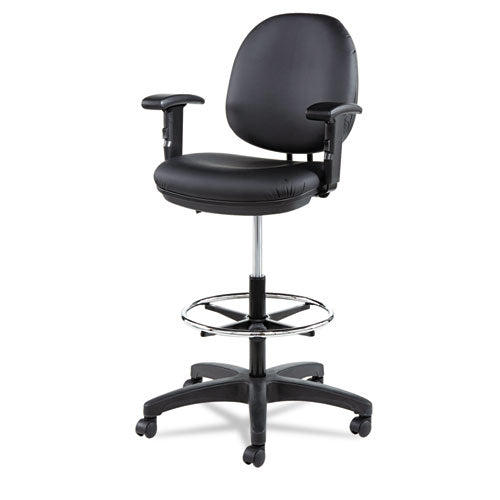 Alera® Alera Interval Series Swivel Task Stool, Supports Up To 275 Lb, 23.93" To 34.53" Seat Height, Black Faux Leather freeshipping - TVN Wholesale