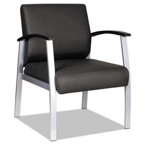 Alera® Alera Metalounge Series Mid-back Guest Chair, 24.6" X 26.96" X 33.46", Black Seat-back, Silver Base freeshipping - TVN Wholesale