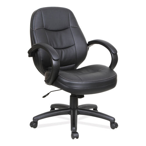 Alera® Alera Pf Series Mid-back Bonded Leather Office Chair, Supports Up To 275 Lb, 18.11" To 22.04" Seat Height, Black freeshipping - TVN Wholesale