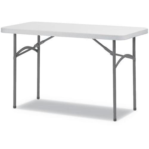 Alera® Rectangular Plastic Folding Table, 48w X 24d X 29.25h, Gray freeshipping - TVN Wholesale