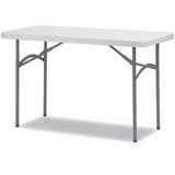 Alera® Rectangular Plastic Folding Table, 48w X 24d X 29.25h, Gray freeshipping - TVN Wholesale