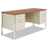 Alera® Double Pedestal Steel Credenza, 60w X 24d X 29.5h, Mocha-black freeshipping - TVN Wholesale