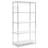 Alera® 5-shelf Wire Shelving Kit With Casters And Shelf Liners, 36w X 18d X 72h, Silver freeshipping - TVN Wholesale