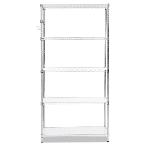 Alera® 5-shelf Wire Shelving Kit With Casters And Shelf Liners, 36w X 18d X 72h, Silver freeshipping - TVN Wholesale