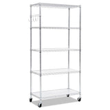 Alera® 5-shelf Wire Shelving Kit With Casters And Shelf Liners, 36w X 18d X 72h, Silver freeshipping - TVN Wholesale
