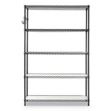 Alera® 5-shelf Wire Shelving Kit With Casters And Shelf Liners, 48w X 18d X 72h, Black Anthracite freeshipping - TVN Wholesale