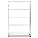 Alera® 5-shelf Wire Shelving Kit With Casters And Shelf Liners, 48w X 18d X 72h, Silver freeshipping - TVN Wholesale
